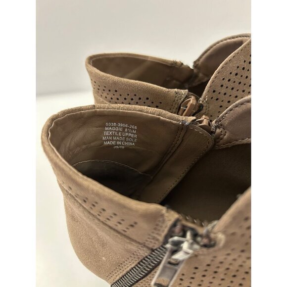 G.H. BASS Maggie Ankle Bootie Women's Sz 8.5 Beige Leather Side Zip Round Toe - Picture 6 of 8